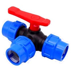 SKUZA Ball Valve, Three-Way Quick-Connect Valve Plastic Pipe T-Valve Joint Inner Diameter 25/27/32mm Quick-Connect Plastic Three-Way Valve (Color : Blue, Size : 25mm) (Color : Blue, Size : 32mm)