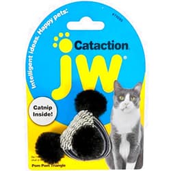JW Cataction Pom Pom Triangle Toy, Multicolor