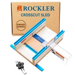 Rockler Small Parts Crosscut Sled - Table Saw Sled Kit Includes Blade Guard, Miter Track Stop - 900 Angle Small Moldings Crosscut