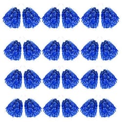 DILIBRA 24 Pcs Metallic Cheerleading Pom Poms for Kids, Cheerleaders Cheer Pom Poms with Baton Handle, Cheering Squad Hand Flower for Adults Team Spirit Sports Game Dancing Party