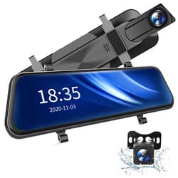 AMGUR 2.5K Mirror Dash Cam Waterproof Backup Camera Car Dash Camera with 10