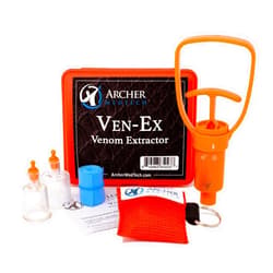 Archer MedTech Ven-Ex Snake Bite & Bee Sting Kit – Portable Venom Extractor Pump with Tourniquet, One-Hand Operation, Bonus CPR Face Shield, Outdoor First Aid for Hiking, Camping & Backpacking