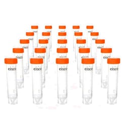 Eisco - Pack of 25, 50mL Sterile Centrifuge Tubes, Polypropylene, Flat Cap, Lab-Grade, Self Standing