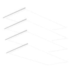 WYZM 2X4 LED Flat Panel Light Drop Ceiling Office Fixture,0-10V Dimmable,7800 Lumens,5000K Daylight White Color, Flat LED Light Panel,Recessed Edge-Lit Troffer Fixture (4 Pack)