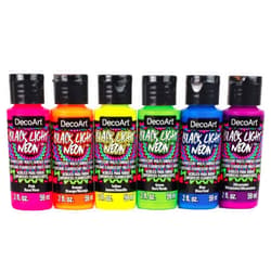 DecoArt Americana Black Light Neon Acrylic Paint Pack 6/Pkg