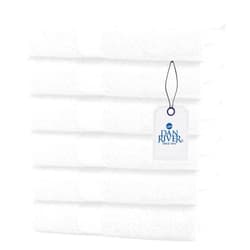 DAN RIVER 6-Pack Premium Hand Towels Set (16x28 Inches) - 100% Cotton, Ultra Soft, Lightweight, Highly Absorbent Towels for Bathroom, Spa, Gym, Salon, Hotel, and Travel - 500 GSM – White