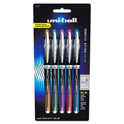 Uni-Ball Uniball Vision Elite BLX Rollerball Pens, Assorted Pens Pack of 5, Micro Pens with 0.5mm Ink