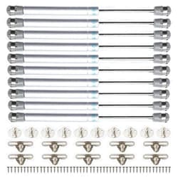 NovelBee 10pcs Gas Springs Strut,100N/22.5lb Lift Support,Cabinet Door Lid Stay Support (Silver)