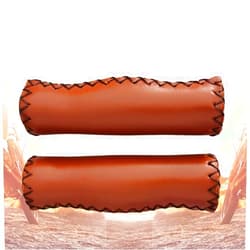 Jonscart Brown Beach Cruiser Bike Bicycle Soft Synthetic Leather Handlebar Cover Hand Grips Bar with End Cap and Needle