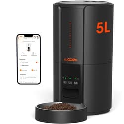 WOPET Automatic Cat Feeders,5L WiFi Pet Feeder with APP,Schedule Feeding Pet Dry Food Dispenser for Cats,10s Voice Recording,Up to 10 Meals per Day,Black