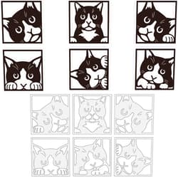 BENECREAT 6 Styles Animal Cat Metal Die Cuts, Peeking