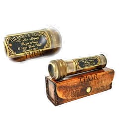 THOR INSTRUMENTS Handmade Antique Brass Working Kaleidoscope with Brown Leather Case Gift for Everyone Rustic Vintage Home Decor Gifts