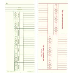 Generic 1260 Time Cards, Made In USA, 200-Count, Weekly, 2-Sided, 3 3/8
