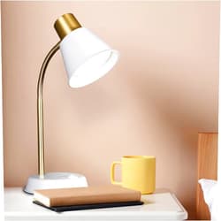 OttLite Beam LED Desk Lamp, Metal Construction in White and Gold, Flexible Neck, Book Light, Table Lamp, Reading Light, Work, Desk Lights for Home Office or Bedside