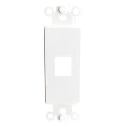 CableWholesale Decora Wall Plate Insert, 1 Hole Keystone Jack, Single Gang, White