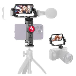ULANZI Selfie Mirror Kit for Smartphone, ST-27 Phone Holder with Cold Shoe & Flip Mirror, Video Live Streaming Camera Vlogging Accessories, Applicable for iPhone 14 13 12 X Pro Max Rig Sony Canon DSLR
