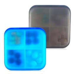 MEACOLIA 2 Pack Portable Travel Pill Organizer Case for Pocket or Purse Cute Small Daily Pill Box BPA Free Plastic Medicine Vitamin Holder Container (4 Compartments)