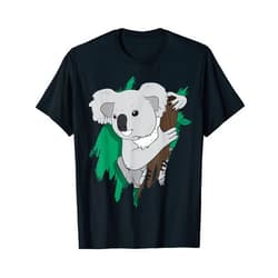 Koala Tshirt Für Kinder Damen Koalabär Süß Mädchen Koala Gift Bag Animal Sleeping Pyjamas Cuddly Toy Saying T-Shirt
