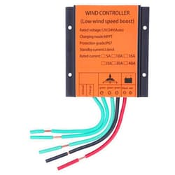 Fockety Wind Turbine Charges Controller, 12V/24V 300W‑1000W MPPT PWM Wind Turbine Generator Controller, 16A IP67 Waterproof Wind Generator Controller, Auto Match MPPT Controller