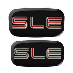 CDD 2X SLE Emblems 3D Nameplate Sticker Replacement for GMC Chevrolet Sierra Suburban Yukon 1500 2500 3500 15036134 (Chrome/Red)