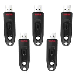 SanDisk 128GB 5-Pack Ultra USB 3.0 Flash Drive (5x128GB) - SDCZ48-128G-B5CT, Black