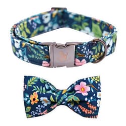 Elegant little tail Dog Collar with Bow, Soft&Comfy Bowtie Dog Collar, Adjustable Pet Gift Collars for Small Medium Large Dogs