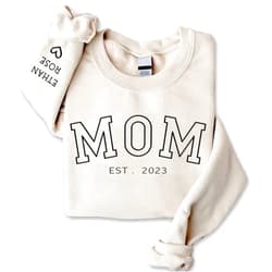 IZI POD Personalized Mama Embroidered Sweatshirt, Mother Day Sweatshirt, for Mom Grandma