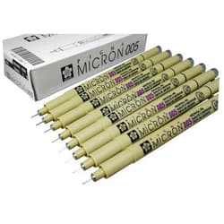 Sakura Pigma Micron pen 005 Black ink marker felt tip pen, Archival pigment ink, fine point for artist drawing pens - 8 pen set