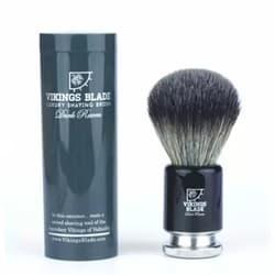 VIKINGS BLADE 'Dark Raven' Luxury Shaving Brush, Heavy Steel Base + Obsidian Acrylic Capsule Dark Raven