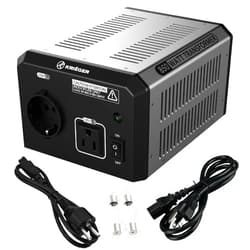 K KRIËGER Krieger 850 Watt Voltage Transformer, 110/120V to 220/240V Step Up Step Down Voltage Converter with AC Outlets, MET Approved Under UL, CSA