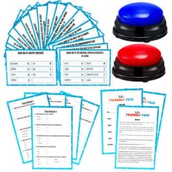 Humyoun Christian Bible Friendly Feud Game with 2 Answer Buzzers, Religious Feud Card Board Game Night Family Church Group Fun Trivia Quiz for Christmas Easter Party Office Class Team Building