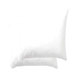 Danmitex Square Throw Pillow Insert, Decorative Pillow Stuffer, Down and Feather Filled, Cotton Fabric (White), 20x20, Set of 2, Suitable for Home, Bed
