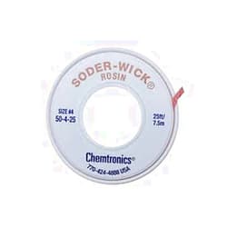 Chemtronics 50-4-25 Soder-Wick Rosin De-Soldering Braid, 0.110