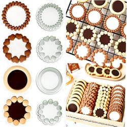 RUIYDZ 3D Flower Cookie Cutter Chocolate Sandwich Cookie Cutters Jam Biscuit Cutters for Baking Plastic Cookie Stamps Cookie Press Mold Sandwich Cookies Jam Biscuit Cutter Plunger Cookie Mold Fondant Molds