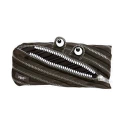 ZIPIT Monster Pencil Case for Boys, Holds Up to 30 Pens, Machine Washable, Made of One Long Zipper! (Black Mesh)