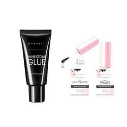 Makartt Nail Dehydrator and Primer Set with Nail Rhinestone Glue Gel Bundle, Nail Prep Nail Primer for Nails, Super Strong Gem Glue Gel 1.06oz Nail Lamp Needed for Nail Glitter Jewels Crystals