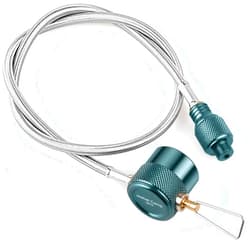 Jeebel Camp 24inch Propane Canister to Threaded Camping Stove Adapter Extension Hose 1L Propane Small Tank Input EN417 Lindal Valve Output with Adjustable On/Off Switch