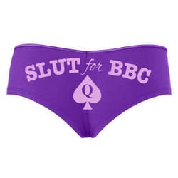 Knaughty Knickers - Slut For BBC - Queen of Spades Boy Short Panties - Love Big Cock Boyshort Underwear