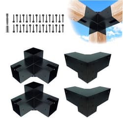 ITeVe.GD 3-Way Pergola Coner Bracket,Galvanized Steel Woodwork Bracket for 4