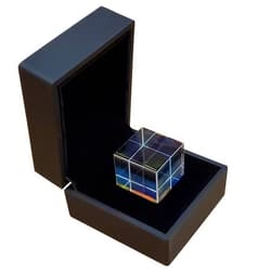Labnique 25 mm Glass Cube Prism, RGB Dispersion Prism, X-Cube, Dichroic Cube with Hinged Gift Box, for Teaching of Optics, Photo Effects, and Decoration