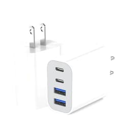 StinkLight USB Fast Charging Block, 4-Port 40W Charge Adapter for iPhone Dual USB C Charger, Multiport Type C Fast Charger for iPhone 17/17 Air/16e/16 Pro/16 Pro Max/15/14/13/12,iPad Pro/iPad Air, iPad mini,iPad