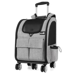 Pecute Pet Rolling Carrier, Pet Carrier Backpack Collapsible with Detachable Trolley, Multi-Function Pet Backpack with Upgrade 5 Wheels, Breathable Pet Travel Carrier for Cats & Puppies