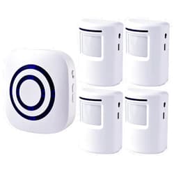 Seanme Motion Sensor Alarm, Wireless Driveway Alarm, Home Security Business Detect Alert with 4 Sensor and 1 Receiver,38 Chime Tunes - LED Indicators for Indoor Use