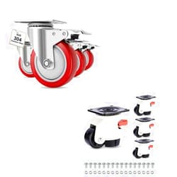 W B D WEIBIDA Leveling Casters Heavy Duty and W B D WEIBIDA Stainless Steel 4 Inch Caster Wheels with Brake