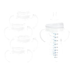 BULGILIA (4 Pack) Bottles Handles for Philips Avent Natural Baby Bottle, Quick Install & Easy for Little Hands to Hold, White