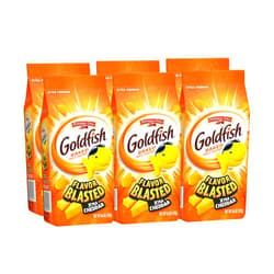 Goldfish Flavor Blasted Xtra Cheddar Cheese Crackers, Baked Snack Crackers, 6.6 oz Bag (Pack of 6)