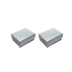 VBHHY Jewelry Gift Boxes 2 Pack 2.75x3.54x1.38 Inch Cardboard Jewelry Boxes,Small Gift Boxes for Jewelry Earrings Necklaces Handmade Bangles Bracelets (Silvery)