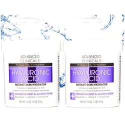 Advanced Clinicals Hyaluronic Acid Moisturizer Body Cream W/Vitamin E | Hydrating Cream & Body Lotion For Women & Men To Help Improve Look of Wrinkles, Dry Skin, Crepey Looking Skin, 16OZ, 2-Pack