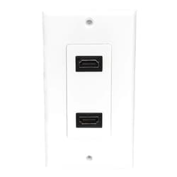 Bealuffe HDMI Wall Plate Wall Outlet Panel for Home Theater HDMI Socket Coupler Support 4K HDR ARC 3D Ethernet (White 2 Port)