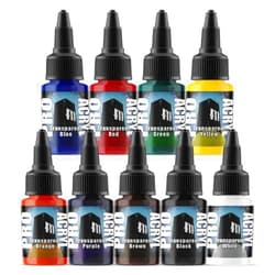 Monument Hobbies Pro Acryl Expansion Set #2 - Transparents! Acrylic Model Paints for Plastic Models - Miniature Painting, no-clog cap, comes loaded with glass agitator